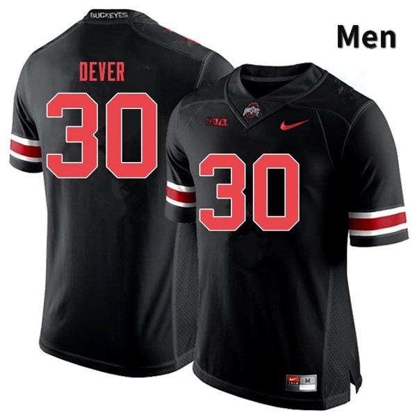 Ohio State Buckeyes Kevin Dever Men's #30 Blackout Authentic Stitched College Football Jersey